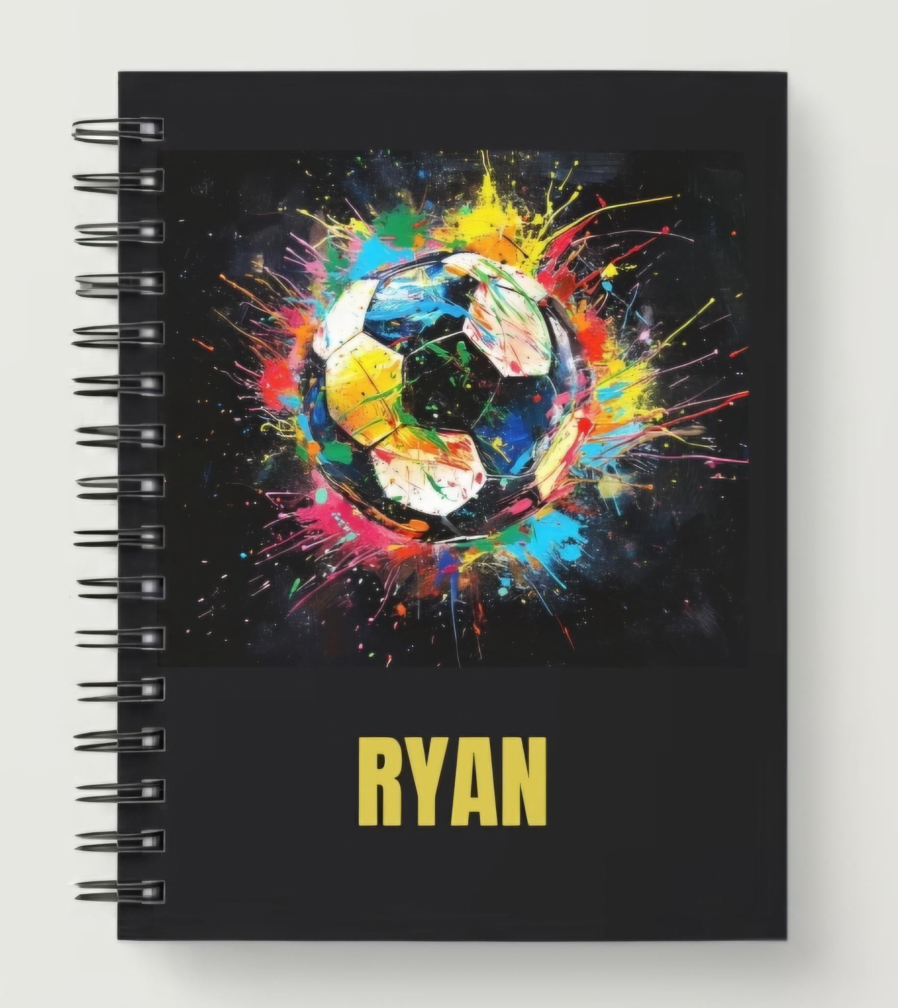 Paint splash football notebook