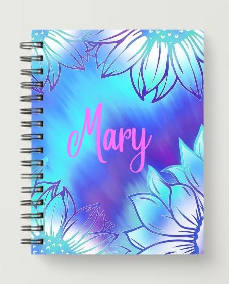 A5 Sunflower design personalised notebook