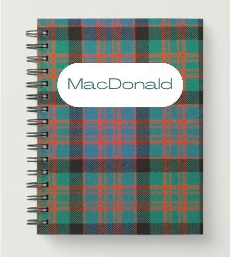 MacDonald Clan Tartan Personalized Notebook