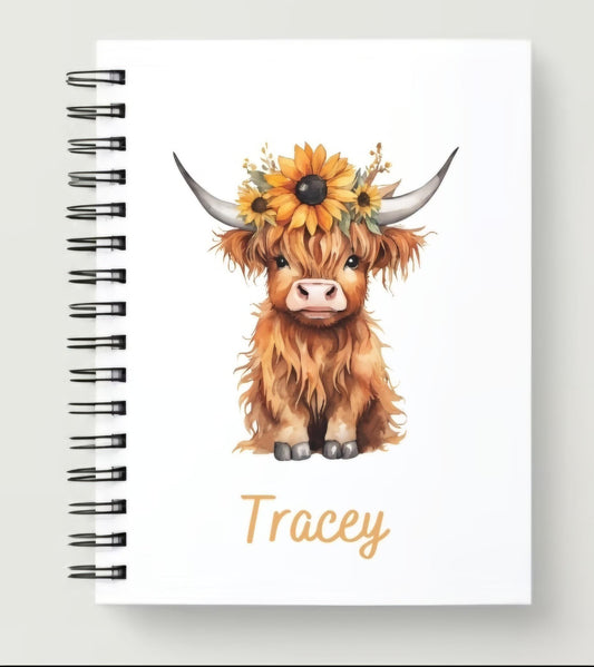 Cute highland cow notebook