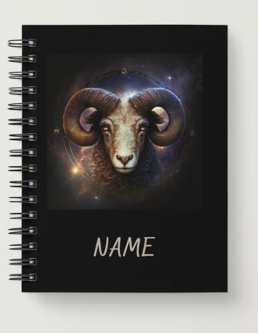 Personalized A5 Horoscope Aries spiral notebook