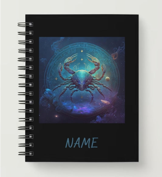 Personalized A5 Horoscope Cancer spiral notebook