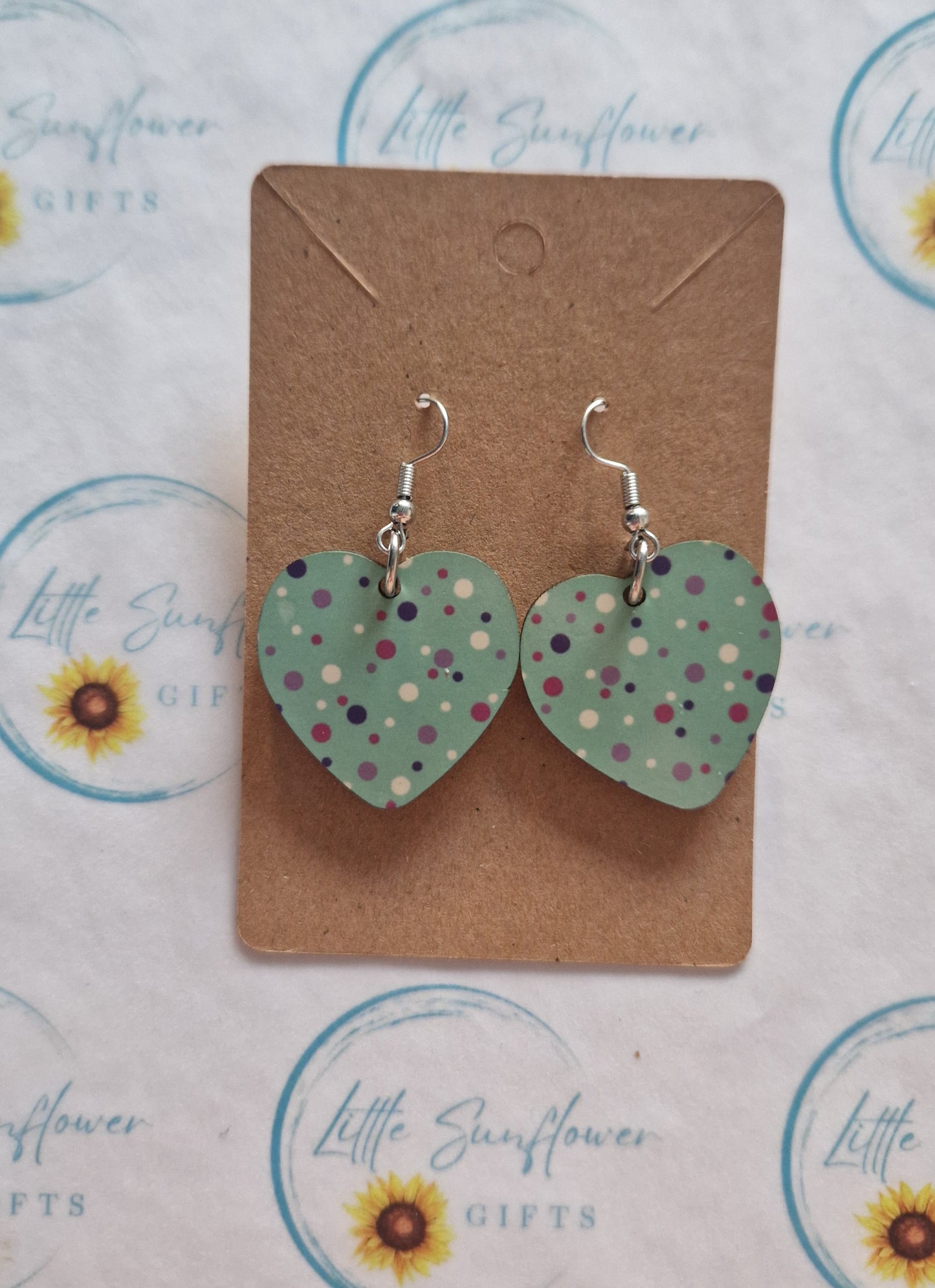 Polkadot heart earrings