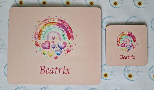 Rainbow Placemat and Coaster