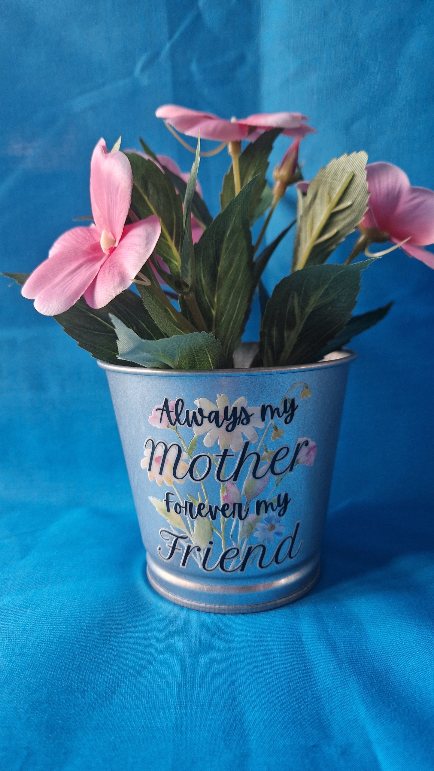 Mothers Day silver plant pot