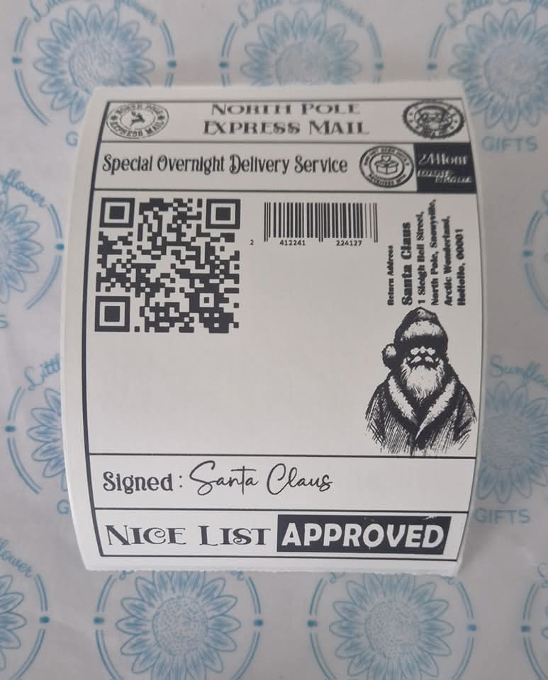 North pole shipping labels