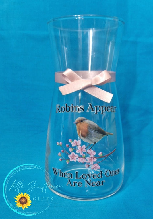 Robins appear when loved ones are near vase