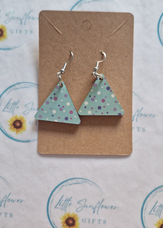 Polkadot triangle earrings